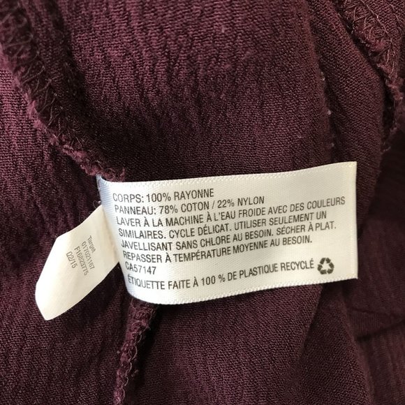 Mossimo Womens Lace Detailed Pleated  3/4 Sleeve Blouse Size M - Picture 8 of 8